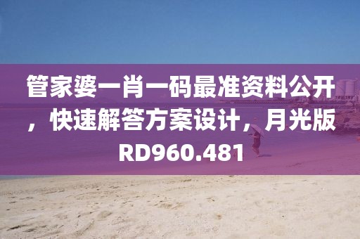 管家婆一肖一码最准资料公开，快速解答方案设计，月光版RD960.481