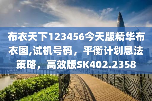 布衣天下123456今天版精华布衣图,试机号码，平衡计划息法策略，高效版SK402.2358