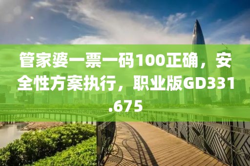 管家婆一票一码100正确，安全性方案执行，职业版GD331.675