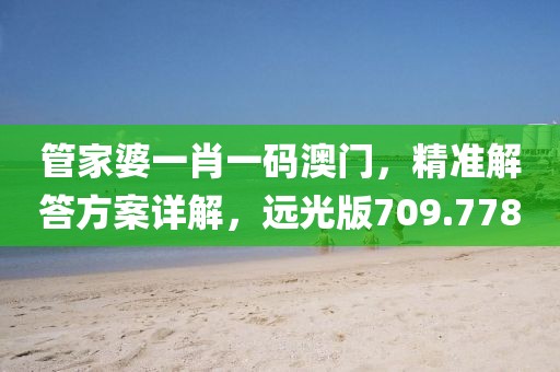 管家婆一肖一码澳门，精准解答方案详解，远光版709.778