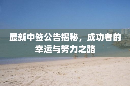 最新中签公告揭秘，成功者的幸运与努力之路