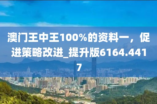 澳门王中王100%的资料一，促进策略改进_提升版6164.4417