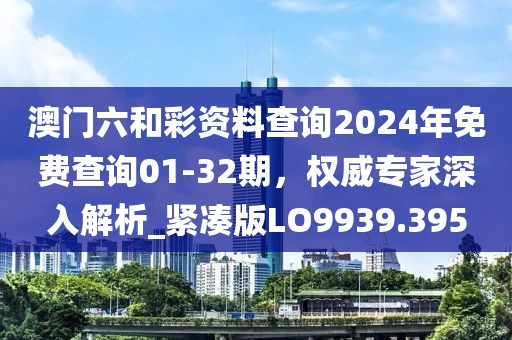 澳门六和彩资料查询2024年免费查询01-32期，权威专家深入解析_紧凑版LO9939.395