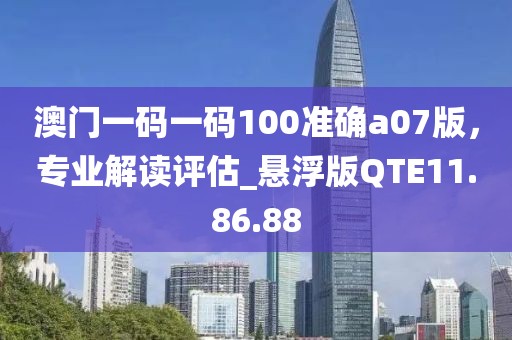 澳门一码一码100准确a07版，专业解读评估_悬浮版QTE11.86.88