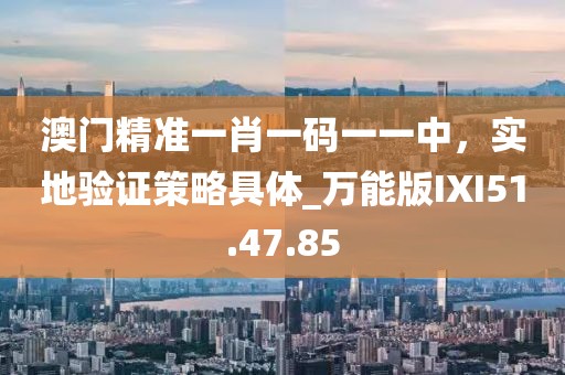 澳门精准一肖一码一一中，实地验证策略具体_万能版IXI51.47.85