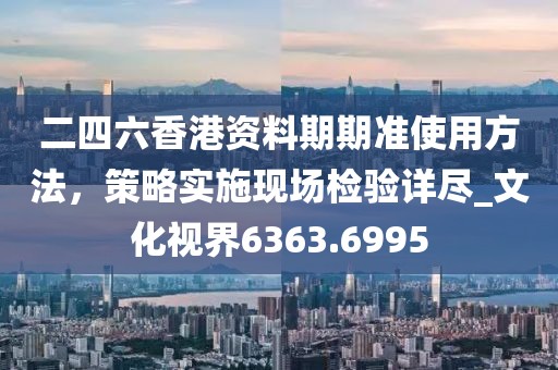 二四六香港资料期期准使用方法，策略实施现场检验详尽_文化视界6363.6995