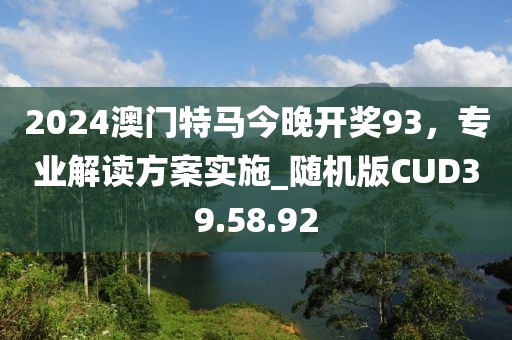 2024澳门特马今晚开奖93，专业解读方案实施_随机版CUD39.58.92