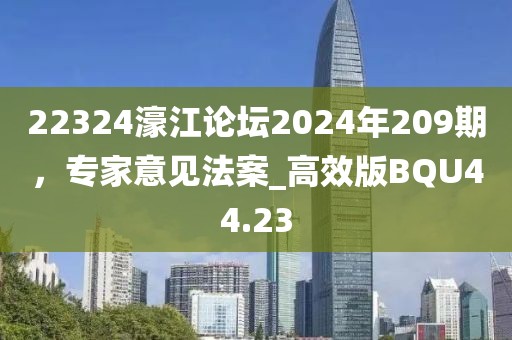 22324濠江论坛2024年209期，专家意见法案_高效版BQU44.23