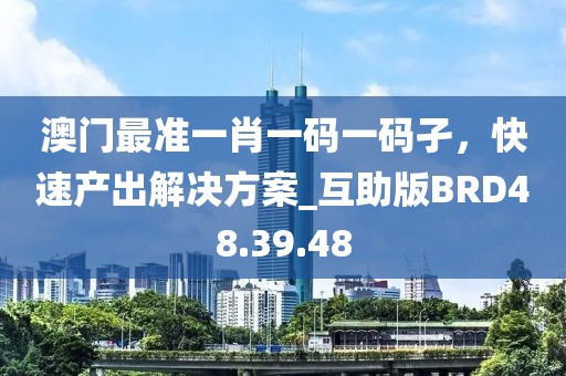 澳门最准一肖一码一码孑，快速产出解决方案_互助版BRD48.39.48