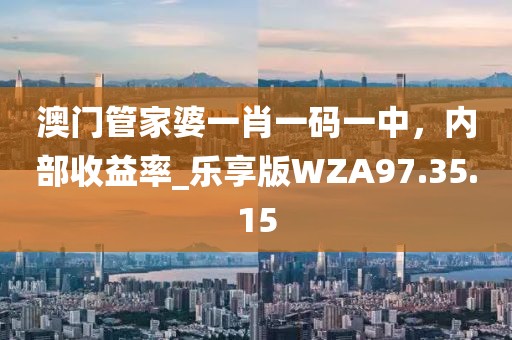 澳门管家婆一肖一码一中，内部收益率_乐享版WZA97.35.15