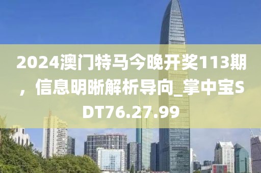 2024澳门特马今晚开奖113期，信息明晰解析导向_掌中宝SDT76.27.99
