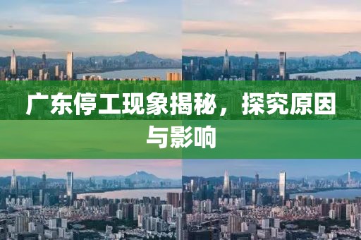 广东停工现象揭秘，探究原因与影响