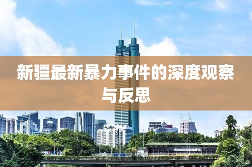 新疆最新暴力事件的深度观察与反思