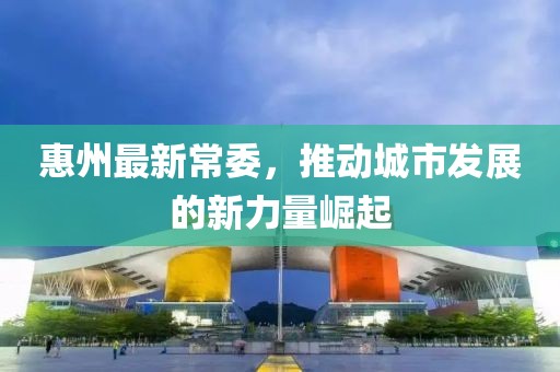 惠州最新常委，推动城市发展的新力量崛起
