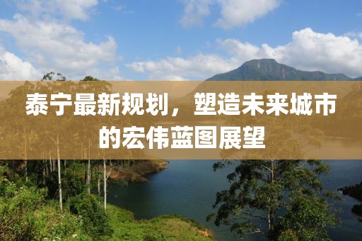 泰宁最新规划，塑造未来城市的宏伟蓝图展望