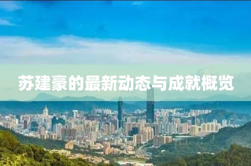 苏建豪的最新动态与成就概览