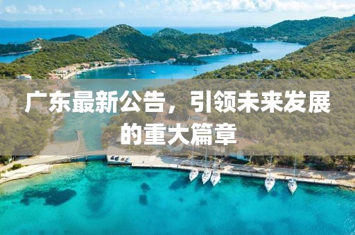 广东最新公告，引领未来发展的重大篇章