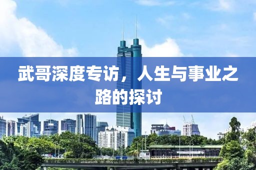 武哥深度专访，人生与事业之路的探讨