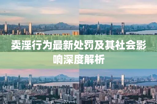 卖淫行为最新处罚及其社会影响深度解析