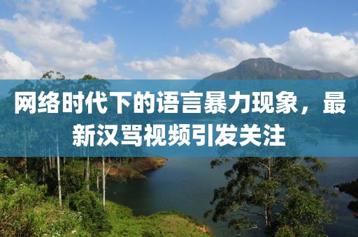 网络时代下的语言暴力现象，最新汉骂视频引发关注