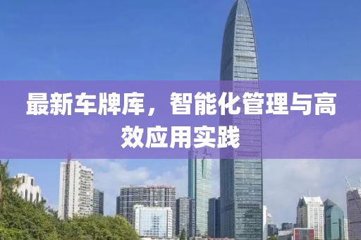 最新车牌库，智能化管理与高效应用实践