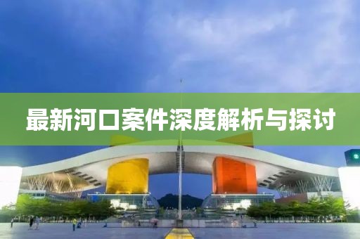 最新河口案件深度解析与探讨