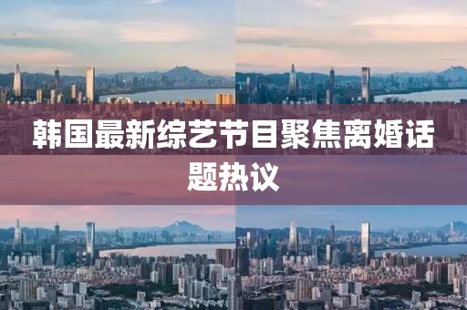 韩国最新综艺节目聚焦离婚话题热议