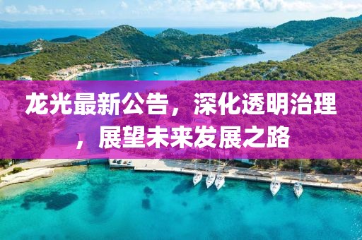龙光最新公告，深化透明治理，展望未来发展之路