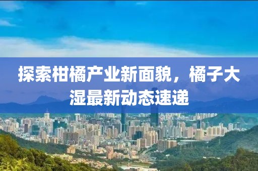探索柑橘产业新面貌，橘子大湿最新动态速递