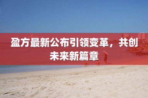 盈方最新公布引领变革，共创未来新篇章