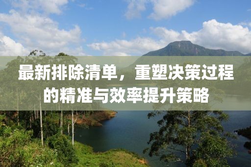 最新排除清单，重塑决策过程的精准与效率提升策略