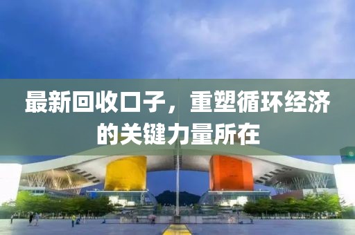 最新回收口子，重塑循环经济的关键力量所在