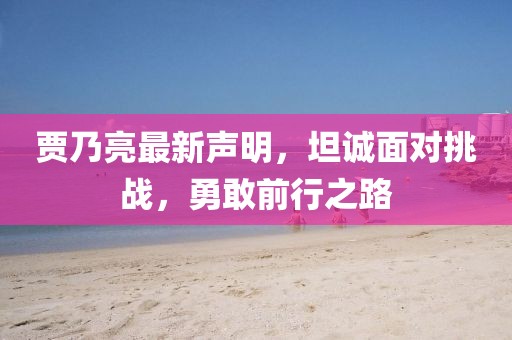 贾乃亮最新声明，坦诚面对挑战，勇敢前行之路