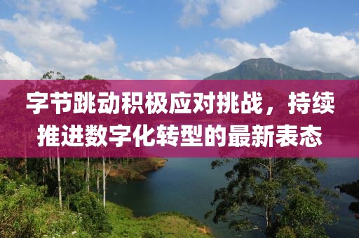 字节跳动积极应对挑战，持续推进数字化转型的最新表态