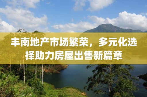 丰南地产市场繁荣，多元化选择助力房屋出售新篇章