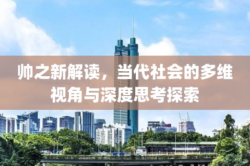 帅之新解读，当代社会的多维视角与深度思考探索