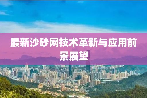 最新沙砂网技术革新与应用前景展望