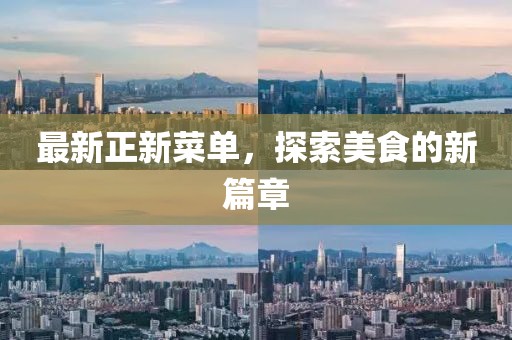 最新正新菜单，探索美食的新篇章