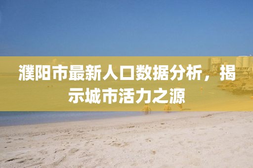 濮阳市最新人口数据分析，揭示城市活力之源