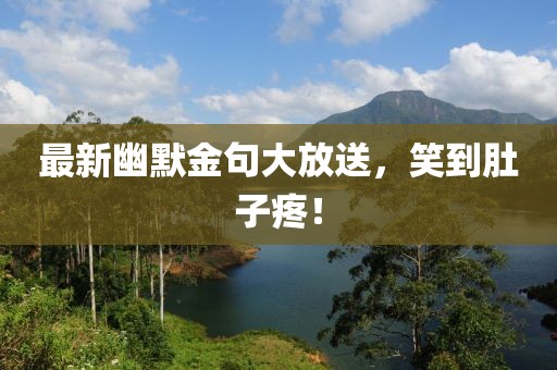 最新幽默金句大放送，笑到肚子疼！
