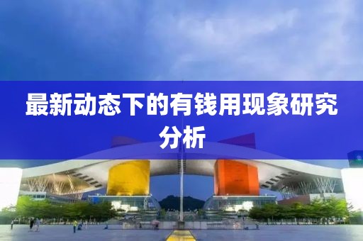 最新动态下的有钱用现象研究分析