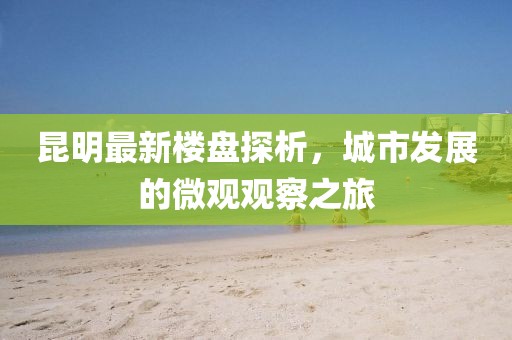 昆明最新楼盘探析，城市发展的微观观察之旅
