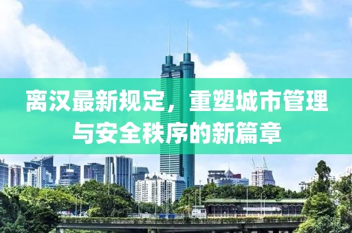 离汉最新规定，重塑城市管理与安全秩序的新篇章
