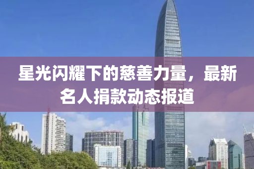 星光闪耀下的慈善力量，最新名人捐款动态报道