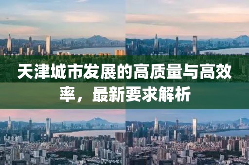天津城市发展的高质量与高效率，最新要求解析
