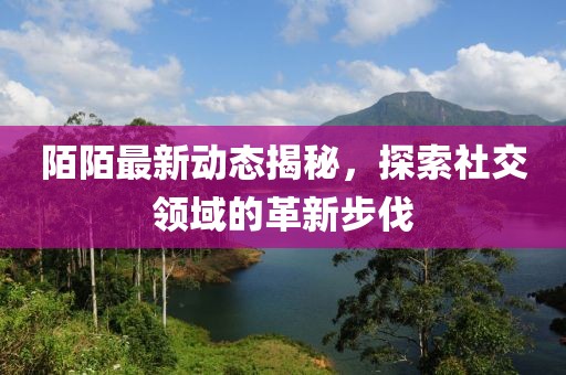 陌陌最新动态揭秘，探索社交领域的革新步伐