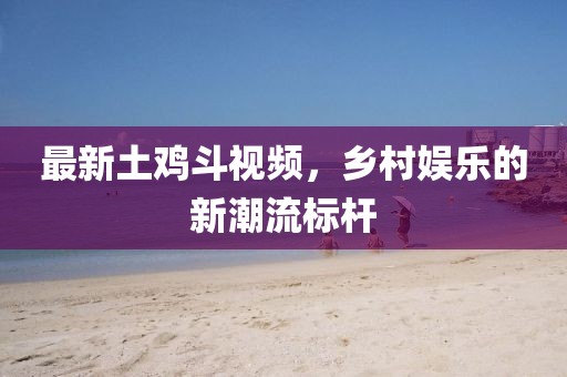 最新土鸡斗视频，乡村娱乐的新潮流标杆