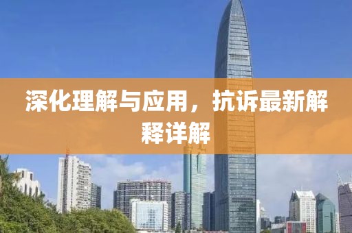 深化理解与应用，抗诉最新解释详解