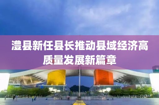 澧县新任县长推动县域经济高质量发展新篇章