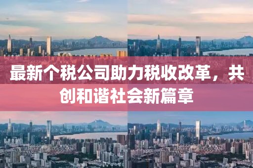 最新个税公司助力税收改革，共创和谐社会新篇章